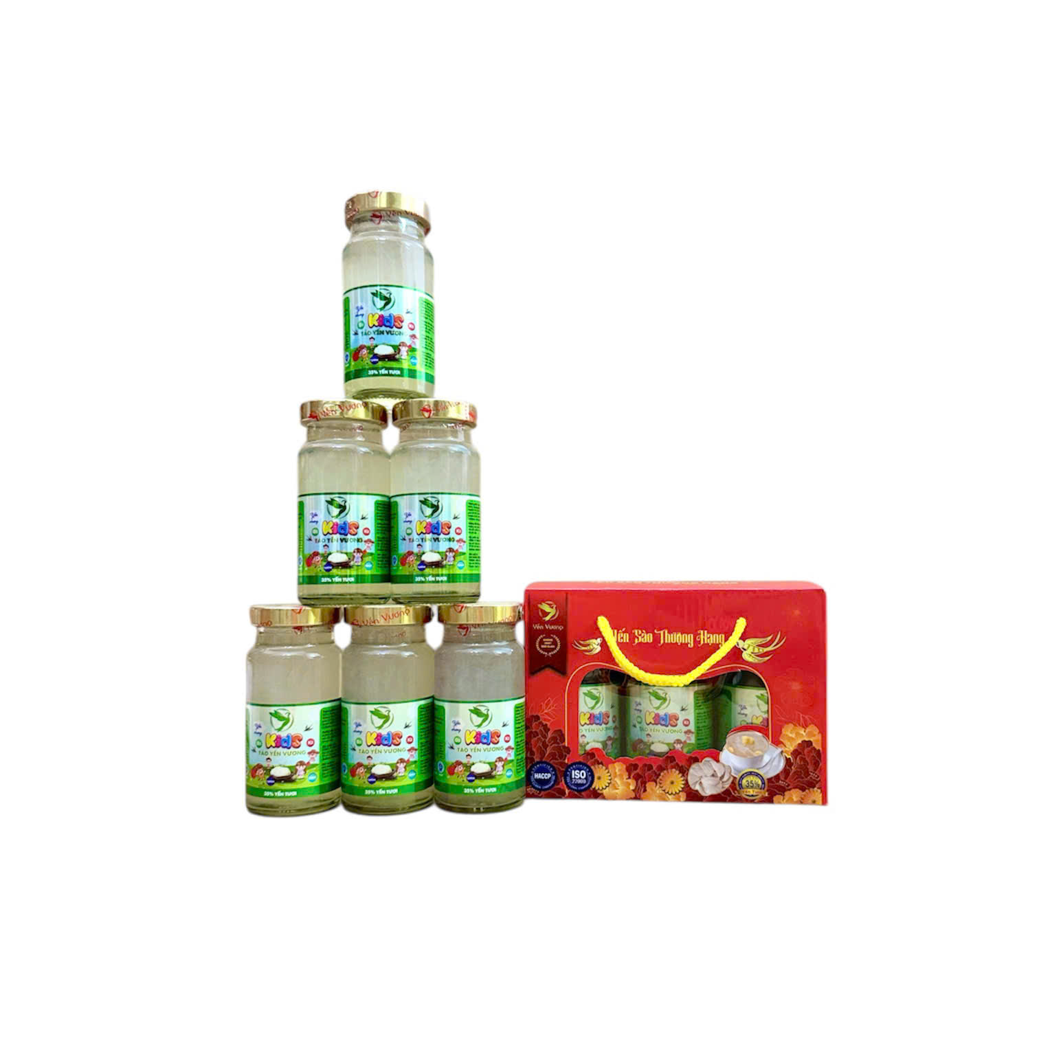 Lốc 6 hũ yến Vương 140ml Kids Táo